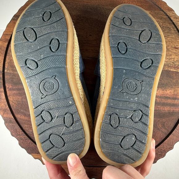 Born Castries Espadrille Flats Blue Suede Leather Slip-On Comfort Shoes 6M - Picture 10 of 11